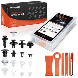 A-Premium 170 PCS (17 Sizes) Car Retainer Clip Kit Compatible with Toyota Tundra 2014-2021 Bumper Fender Hood Door Trim Panel Auto Push Pin Plastic Rivet Fastener Replacement Set, w/Removal Tool