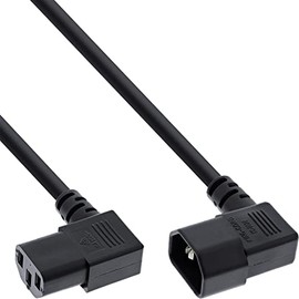 InLine C13 to C14 90 Degree Angled Power Cable Black, Black 1.8 M