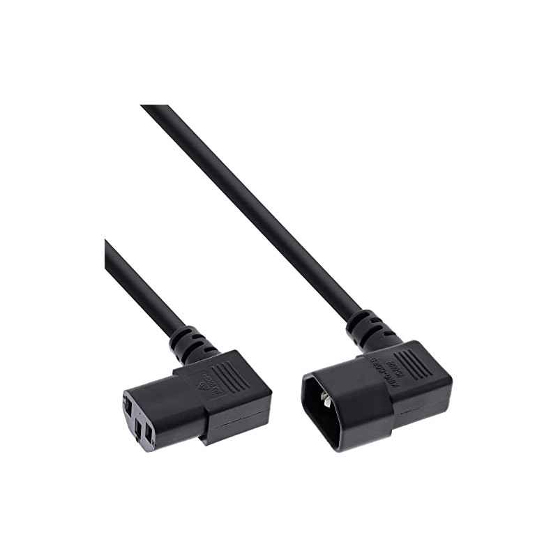 InLine C13 to C14 90 Degree Angled Power Cable Black,
