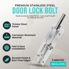 Trimming Shop Silberne robuste 7,6 cm Edelstahl-Tür-Sicherheitsbolzen – Schieberiegel für