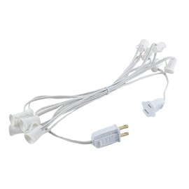 Novelty Lights 10 Foot C7 Outdoor String Light Christmas Stringer - Patio String Lights - Candelabra Base (C7/E12) - 12" Spacing - White Wire