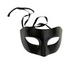 MasqStudio Black Masquerade Ball Mask Pair Ostrich Feather Cosplay Costume
