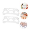 TEHAUX 4pcs Plastic Egg Holder for Refrigerator Stackable Egg Storage