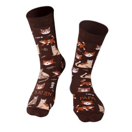 Happy Words Funny Socks Men – Men's Socks Colourful Size 41-46 – Funny Socks Men with Motif – Cotton Socks for Gifts – Men's Socks for Everyday Use – Various Patterns Men, cats dad