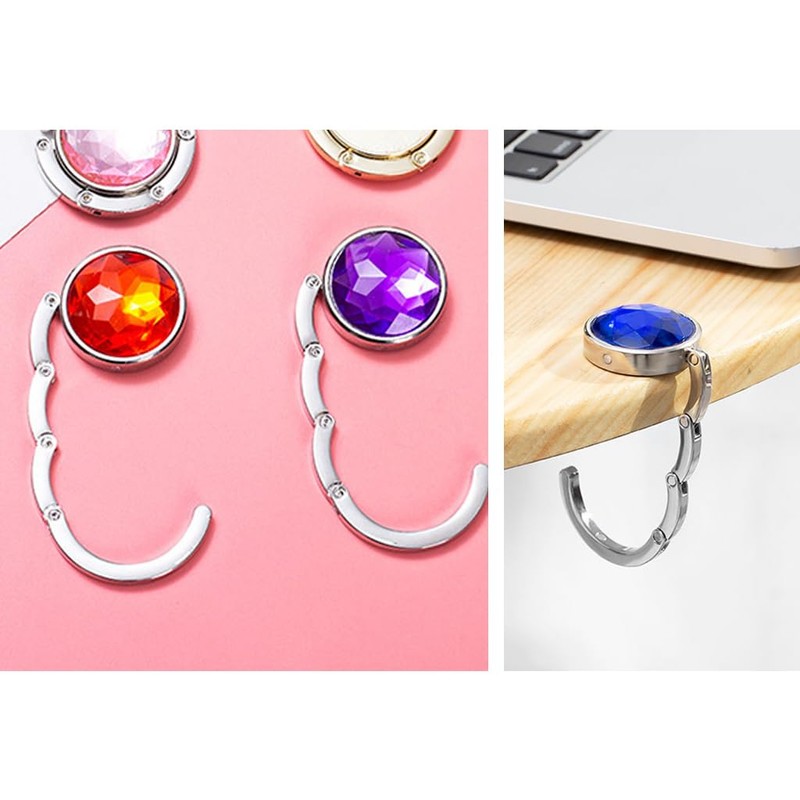 Hitopin Pack of 8 Portable Hooks for Handbag, Handbag Holder,