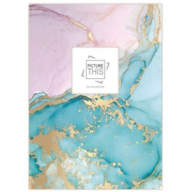 Picture This Gold Foil Marble Photo Album 5x7 Slip in 200 Photos Family Holiday Scrapbook Wedding Album