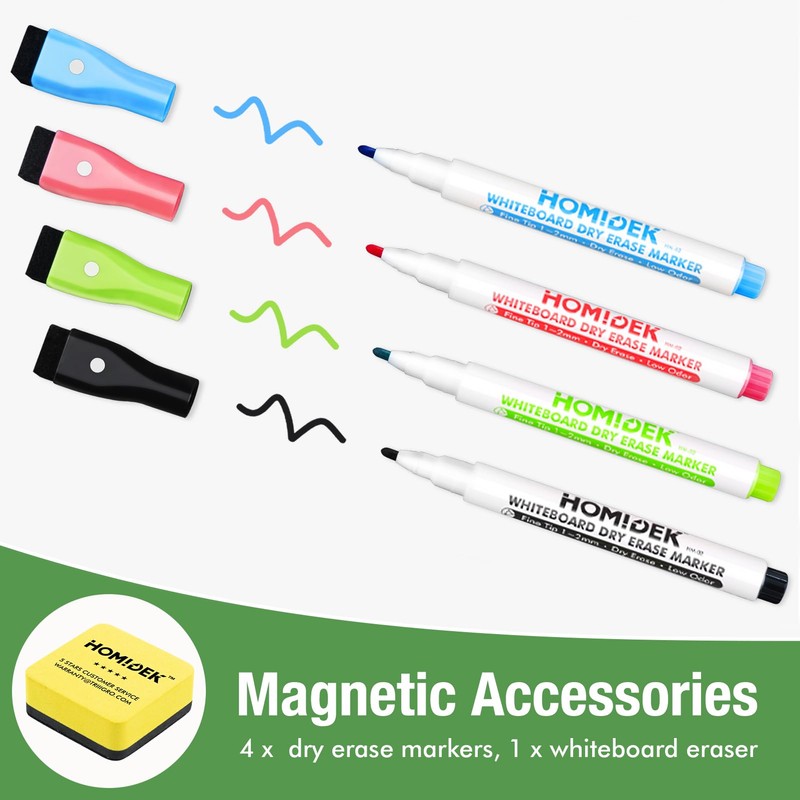 HOMiDEK Magnetic Dry Erase Board: Small Fridge Whiteboard, Flexible Refrigerator