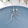 Leaf Threader Earrings 925 Sterling Silver Leaf Chain Earrings Tassel