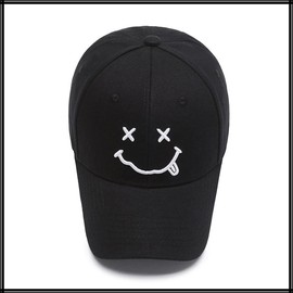 White Fang CA472 Men's Logo Hat, Cap, Smile, Character Design, Stylish, Cool, blue