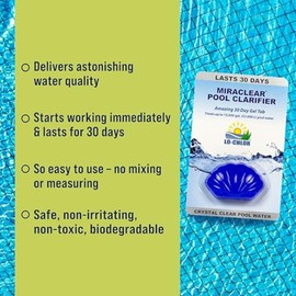 Lo-Chlor Miraclear Pool Clarifier for Swimming Pool - Crystal Clear Water Made Easy, Super Concentrated Gel Tab Keeps Pool Clear for 30 Days, Works with Inground and Above Ground Pools (1.4 Oz)