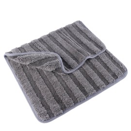POLYTE Twist Yarn and Fleece Microfibre Drying Towel (40.6 x 61 cm, Gray)