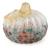 Boston International Decorative Tabletop Glass Pumpkin, 5 x 4.25-Inches, Mottled