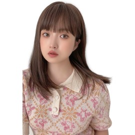 Bright Lara hf1573-TMB Full Wig, Medium, Semi-Long Wig, Curly Layer, Straight