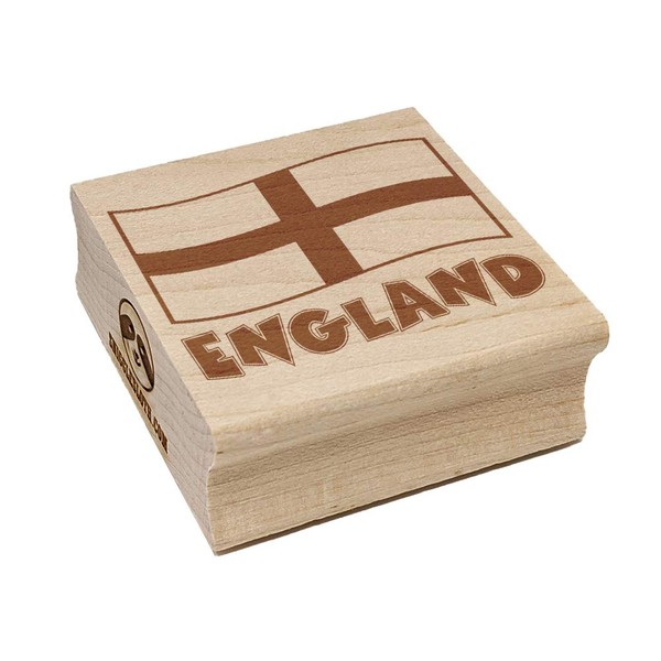 England with Waving Flag Cute Square Rubber Stamp for Stamping