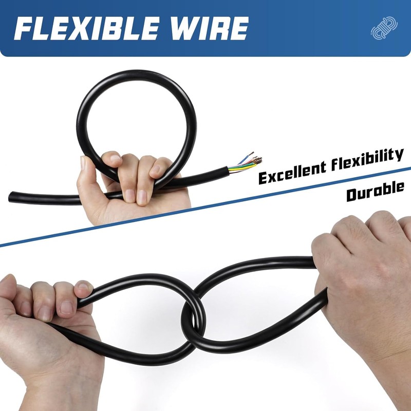 Yuanjoy 5 Core 5Meter 0.5 MM² Trailer Wire, Flex Flexible