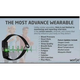 HELO LX Wrist Smartband Fitness Health Monitor Box Set with Germanium stones