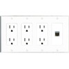 RiteAV CAT6A Wall Plate 4 Gang with 3 x 15A