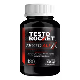 **TESTO ALFA | Vitaminas para Hombres | Precursor de Testosterona** | 12 Ingredientes Potenciados: Fenogreco, Maca Negra, Shilajit, L-Arginina, Boro, Cúrcuma, Citrulina | 180 Cápsulas