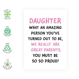 CENTRAL 23 Birthday Cards for Daughter Adult - Funny Graduation Card for Daughter from Parents - Birthday Cards for Women - Comes With Fun Stickers