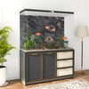 MIRRORANG 180x46cm Stone Aquarium Background Black Rock Fish Tank Poster
