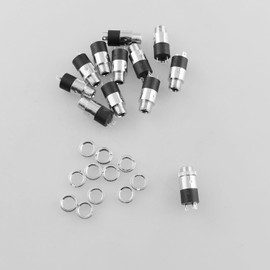 Maxmoral 12PCS 3.5mm Black Audio Socket Stereo Welded Panel Mount Jack Connector Headphone Jack Connector for Amplifiers and Car Headsets