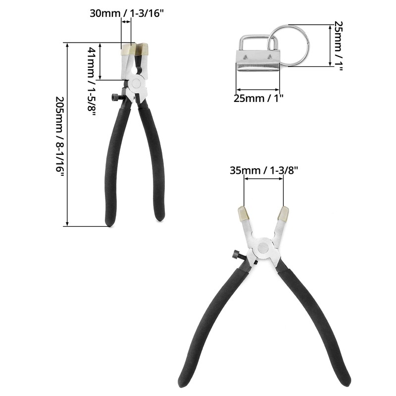 QWORK Pack of 40 Silver Lanyard Blanks with Key Ring