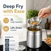 2L 304 Stainless Steel Deep Fat Fryer with Oil Strainer