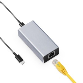 Binardat PoE Network Adaptor, IEEE802.3af/at PoE to Type-C Converter, Output USB C 5V/3A or 9V/2.22A Auto-Adaptive with Ethernet, 10/100Mbps, Wired Network and PD Charging for Smart Phone/Tablet