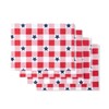 MARTHA STEWART Americana Star Gingham Plaid Indoor Placemat 4-Pack Set,