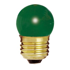 Satco 7 1/2S11/G Incandescent Indicator & Sign, 7.5W E26 S11, Ceramic Green Bulb
