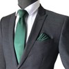 CANGRON Men Long Dark Green Tie Set 63" XL Necktie