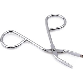 Silver Stainless Steel Eyebrow Scissors Tweezers,Elbow Pliers Clip Scissors,Flat Tip Tweezers Hair Plucker Hair Removal Tweezers, Shave and Hair Removal for Facial Hair Eyebrows Care
