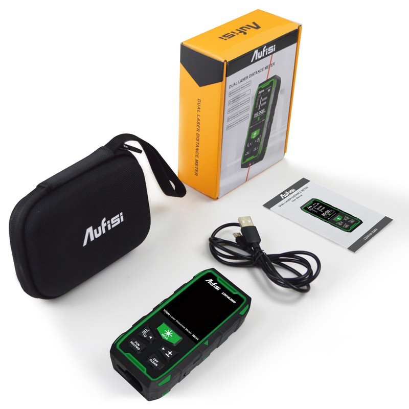 Laser Measuring Tool, 656FT Recharge Luminous LCD Display Dual Laser