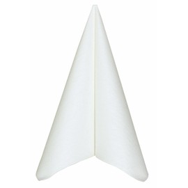 50 Apartina Napkins Fabric-Like Airlaid, Plain, White, Size 40 x 40 cm