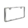 Creathome 3D Curly Wave Pattern Brush Nickel License Plate Frame