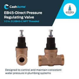 Cash Acme 1/2 Inch EB45 Pressure Regulating Valve (PRV), Threaded NPT, 45 PSI, 23880-0045