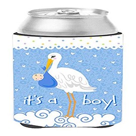 Caroline's Treasures VHA3012CC It's a Baby Boy Can or Bottle Hugger Cooler Washable Drink Sleeve Collapsible Beverage Insulated Holder, Can Hugger, Multicolor