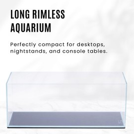 UNS Ultra Clear Rimless Tank - 6.3GAL | 24L - 23.62x7.87x7.87 | 60x20x20 CM, 5mm Glass Thickness, Leveling Mat Included - Low Iron, High Clarity Fish Tank w/ 45° Mitered Edge - [60L]