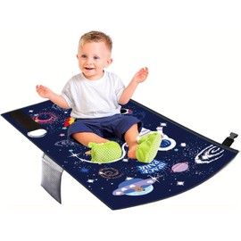 STOBBEY Toddler Airplane Bed, Airplane Seat Extender Portable Aeroplane Bed Airplane Travel Essentials Airplane Foot Hammock for Kids Toddler Rest Legs (Blue)