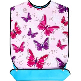 FiBiC Nursing Apron, For Adults, Bib, For Elderly Meals, Rehabilitation Waterproof, Safe Nursing Facilities, Pink