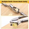 BURLIHOME Garlic Press Mincer, 304 Stainless Steel Garlic Press with