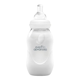 Evenflo Advanced Biberón Anticólicos, Transparente, Flujo Lento, Cuello Estándar, Silicón Libre de BPA, 120ml, 0-3 Meses, 1 Pieza