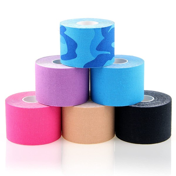 AUPCON Uncut Kinesiology Tape Waterproof Strength Hypoallergenic Sensitive Athletic Sports Tape Kinetics Recovery Therapy Synthetic for Ankle,Elbow,Muscles, Knee & Shoulder