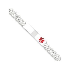FJC Finejewelers Sterling Silver Polished Curb Link Medical ID Bracelet