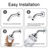 BRIGHT SHOWERS High Pressure 5-Function Rain Shower Head, Luxury Bathroom