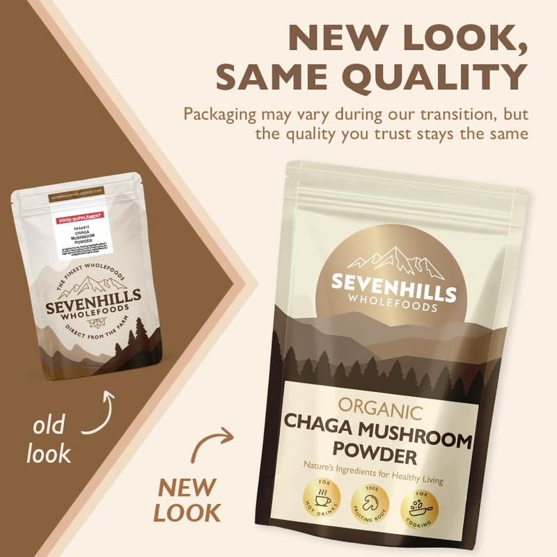 Sevenhills Wholefoods Organic Chaga Mushroom Powder 200g