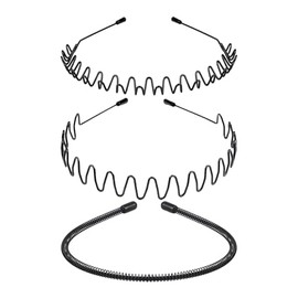 JERLITU Metal Headbands for Men and Women, Unisex Wavy Hair Bands, Adjustable Fashion Headband, Simple Non-Slip Sports Head Bands for Daily Use Spring Summer Outdoor & Gifts