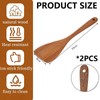 2PCS Wooden Spatula,Bamboo Spatula, Long Handle for Frying, Baking &