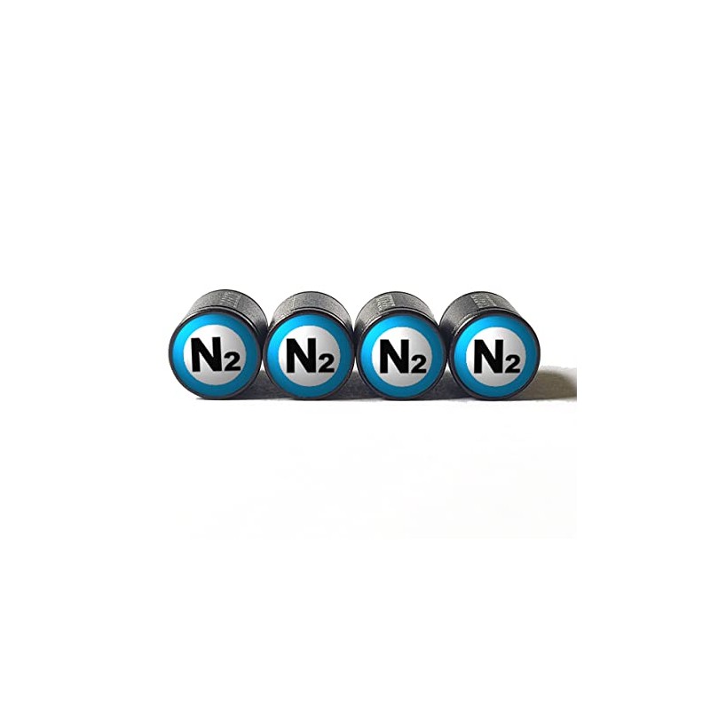 Light Blue N2 Nitrogen (Style 2) Tire Valve Stem Caps