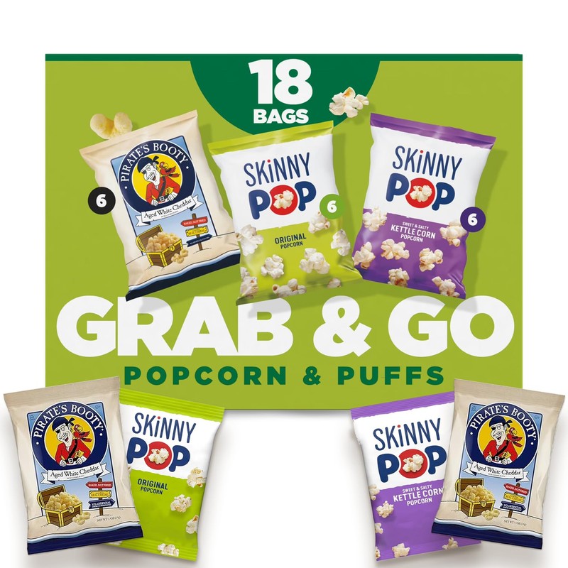 SkinnyPop Popcorn & Puffs Variety Variety Pack, SkinnyPop Original and
